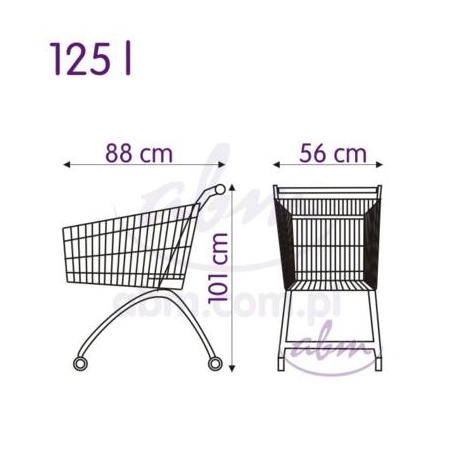 Wózek sklepowy z siedziskiem ocynk/czerwony 125l
